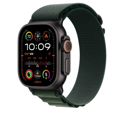 Kép 2/3 - Apple Watch 49mm Alphine Loop Dark Green Black Titanium Finish Large