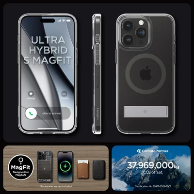 Kép 13/18 - Spigen iPhone 15 Pro Case Ultra Hybrid S MagSafe (MagFit) Graphite
