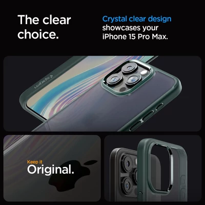 Kép 11/15 - Spigen iPhone 15 Pro Max Case Ultra Hybrid Frost Green