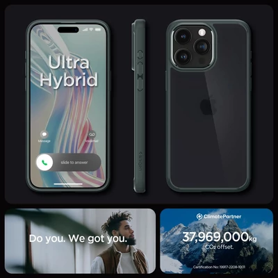 Kép 14/15 - Spigen iPhone 15 Pro Max Case Ultra Hybrid Frost Green