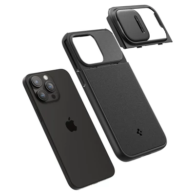 Kép 11/19 - Spigen iPhone 15 Pro Max Case Optik Armor MagSafe (MagFit) Black
