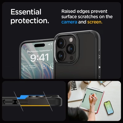Kép 12/15 - Spigen iPhone 15 Pro Max Case Ultra Hybrid Matte Black