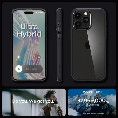 Kép 13/15 - Spigen iPhone 15 Pro Max Case Ultra Hybrid Matte Black