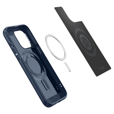 Kép 6/12 - Spigen iPhone 15 Pro Case Mag Armor MagSafe (MagFit) Navy Blue
