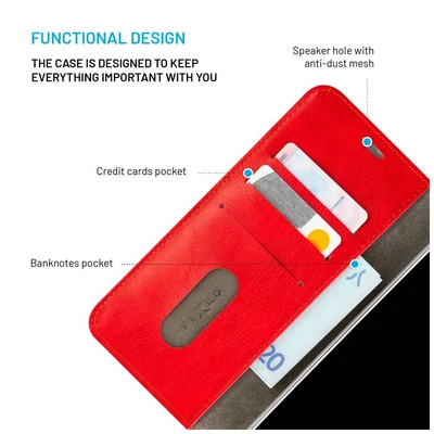 Kép 4/10 - FIXED Opus oldalra nyíló telefontok Apple iPhone 16 Pro készülékhez, piros