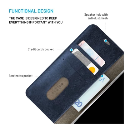 Kép 4/10 - FIXED Opus oldalra nyíló telefontok Apple iPhone 16 Pro Max készülékhez, kék