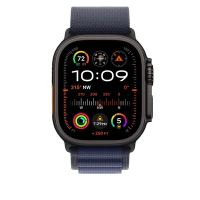 Kép 3/3 - Apple Watch 49mm Alpine Loop Navy Black Titanium Finish Medium