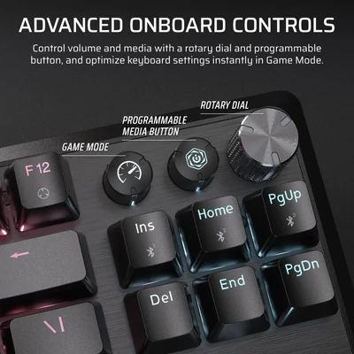 Kép 7/13 - Corsair K70 Core TKL RGB Red Mechanical Gaming Wireless Keyboard Black US