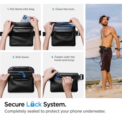 Kép 11/13 - Spigen Aqua Shield WaterProof Floating Case + WaterProof Waist Bag A621 Set Black
