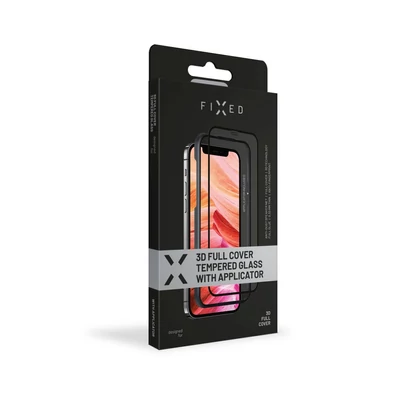 Kép 2/2 - FIXED 3D üvegfólia applikátorral Apple iPhone 13/13 Pro fekete
