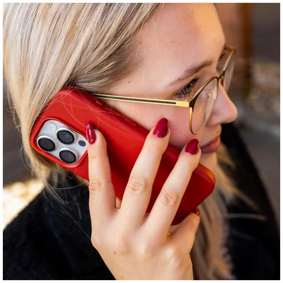 Kép 4/7 - FIXED MagLeather for Apple iPhone 13 Pro, red