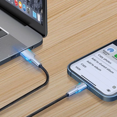 Kép 13/14 - ColorWay USB-A to Apple Lightning (head metal) 2.4A 1m Black