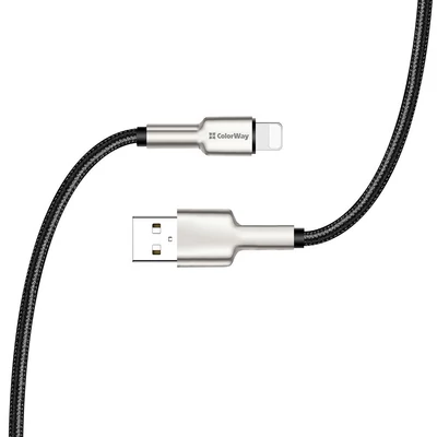 Kép 4/14 - ColorWay USB-A to Apple Lightning (head metal) 2.4A 1m Black