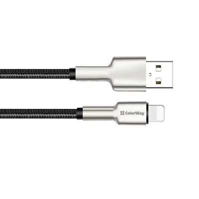 Kép 7/14 - ColorWay USB-A to Apple Lightning (head metal) 2.4A 1m Black