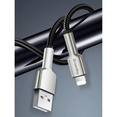 Kép 9/14 - ColorWay USB-A to Apple Lightning (head metal) 2.4A 1m Black