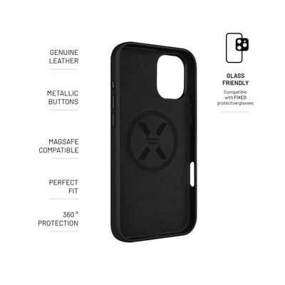 Kép 4/11 - FIXED MagLeather valódi bőr telefontok Apple iPhone 16 Plus, fekete
