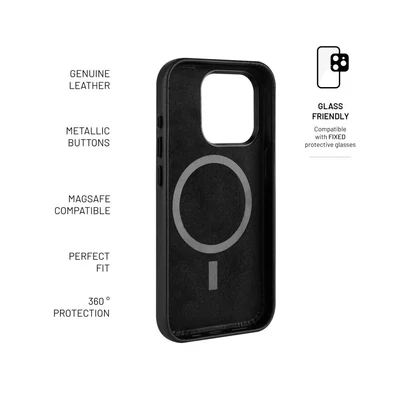 Kép 3/3 - FIXED MagLeather for Apple iPhone 15 Pro Max Black