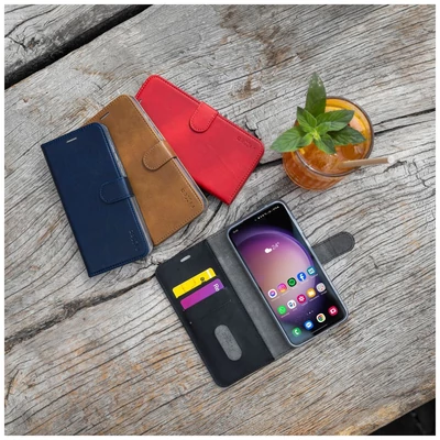 Kép 9/10 - FIXED Opus oldalra nyíló telefontok Apple iPhone 16 Pro Max készülékhez, piros