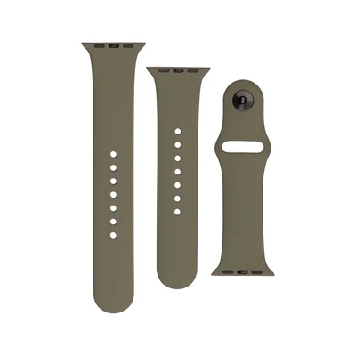 Kép 3/5 - FIXED Silicone Strap Set for Apple Watch 42/44/45 mm, olive