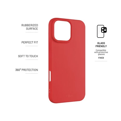 Kép 3/6 - FIXED Story lágy gumi tok Apple iPhone 16 Pro Max-hoz, piros