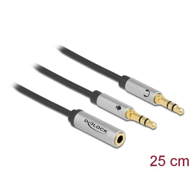 DeLock Headset Adapter 1 x 3.5 mm 4 pin Stereo jack female to 2 x 3.5 mm 3 pin Stereo jack male (CTIA)