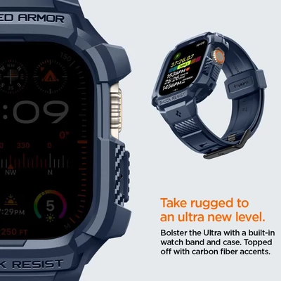 Kép 11/11 - Spigen Rugged Armor Pro Apple Watch Ultra 2/1 49mm Navy Blue