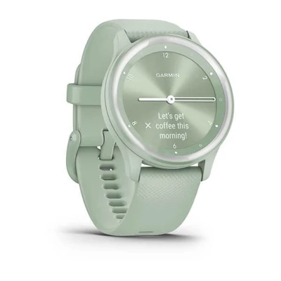 Kép 3/7 - Garmin Vivomove Sport Cool Mint Case and Silicone Band with Silver Accents