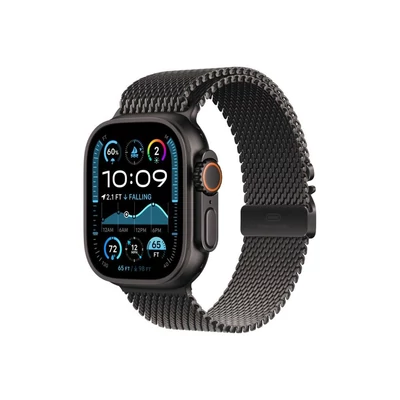 Apple Watch Ultra 2 v2 Cellular 49mm Black Titanium Case with Black Titanium Milanese Loop L