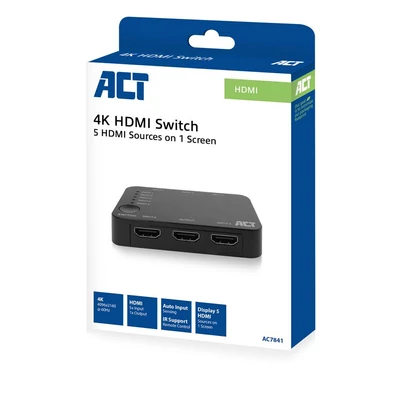 Kép 7/7 - ACT AC7841 4K HDMI Switch 5 in 1 out