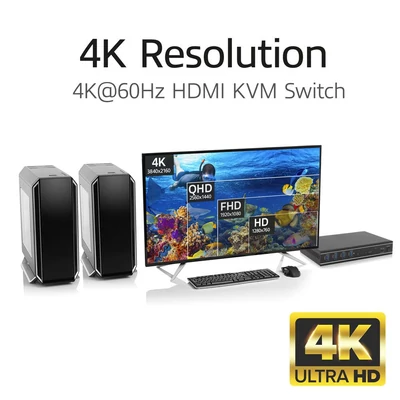 Kép 11/11 - ACT AC7912 2-Port HDMI 4K@60Hz KVM Switch USB 3.2 Gen1 (USB 3.0)