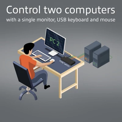 Kép 5/11 - ACT AC7912 2-Port HDMI 4K@60Hz KVM Switch USB 3.2 Gen1 (USB 3.0)