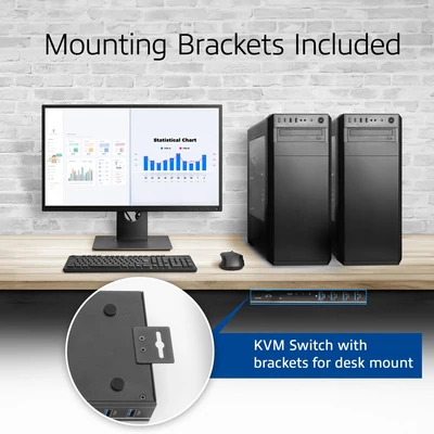 Kép 8/11 - ACT AC7912 2-Port HDMI 4K@60Hz KVM Switch USB 3.2 Gen1 (USB 3.0)