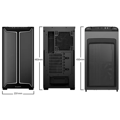Kép 2/8 - Be quiet! Pure Base 501 DX Tempered Glass Black