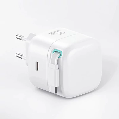 Usams CC202TC02 Hálózati töltő 1xUSB-C aljzattal + USB-C kábel 35W GaN White
