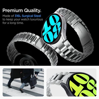 Kép 3/6 - Spigen Modern Fit 316L Band Samsung Galaxy Watch6 44m Silver