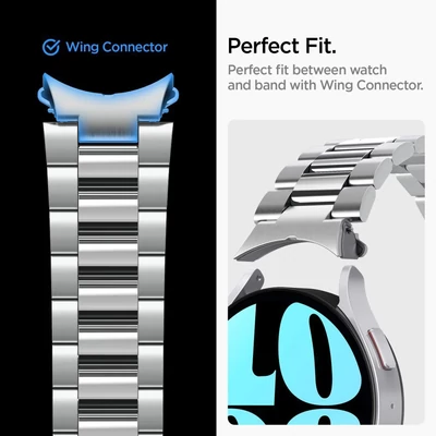 Kép 6/6 - Spigen Modern Fit 316L Band Samsung Galaxy Watch6 44m Silver