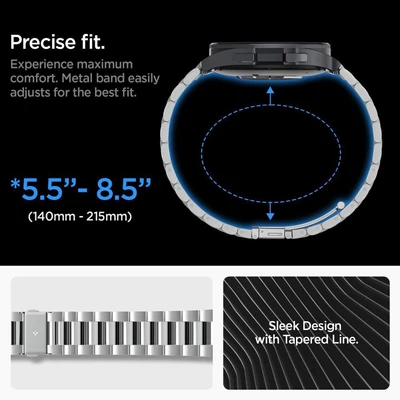 Kép 5/6 - Spigen Modern Fit 316L Band Samsung Galaxy Watch6 Classic 47mm Silver