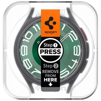 Kép 2/11 - Spigen Glass tR EZ Fit 2 Pack for Samsung Galaxy Watch6 Classic 47mm