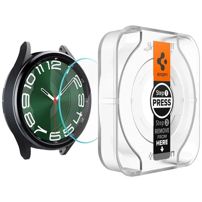 Kép 3/11 - Spigen Glass tR EZ Fit 2 Pack for Samsung Galaxy Watch6 Classic 47mm