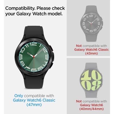 Kép 6/11 - Spigen Glass tR EZ Fit 2 Pack for Samsung Galaxy Watch6 Classic 47mm