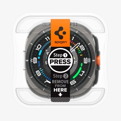 Kép 5/5 - Spigen Glass tR EZ Fit 2 Pack Samsung Galaxy Watch Ultra Transparency