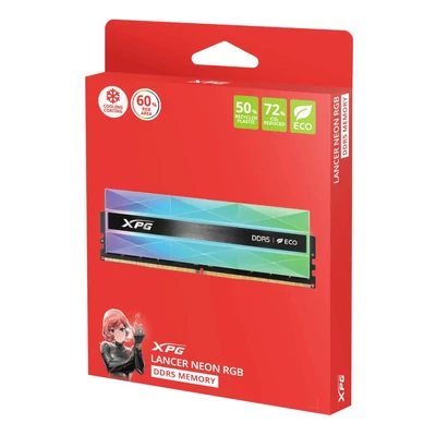 Kép 4/4 - A-Data 32GB DDR5 6000MHz Kit(2x16GB) Lancer Neon RGB
