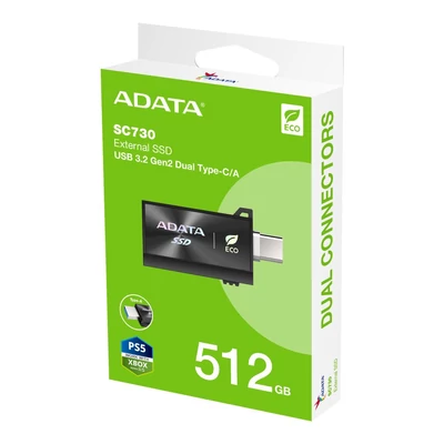 Kép 6/6 - A-Data 512GB USB3.2/USB Type-C SC730 Black