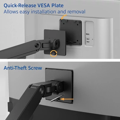 Kép 7/17 - ACT AC8343 Dual Monitor Arm Office Premium with Gas Spring Pole Mounted