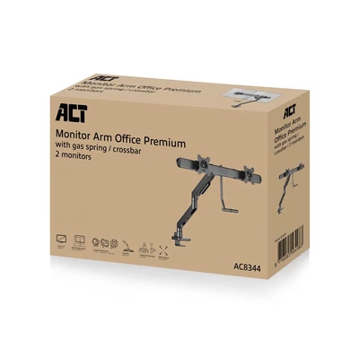 Kép 5/13 - ACT AC8344 Dual Monitor Arm Office Premium with Gas Spring Crossbar