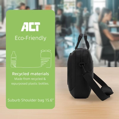Kép 4/9 - ACT AC8570 Suburb shoulder bag for laptops up to 15,6" Black