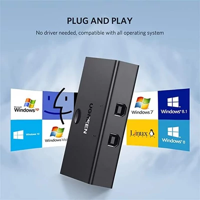 Kép 7/7 - UGREEN USB2.0 Sharing Switch 2x1 Black