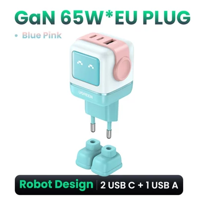 Kép 2/4 - UGREEN Uni Charger 65W Pink/Blue