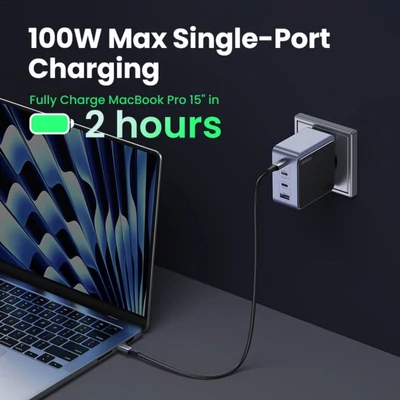 Kép 4/5 - UGREEN Nexode S 100W 4-Port GaN Fast Charger EU Grey