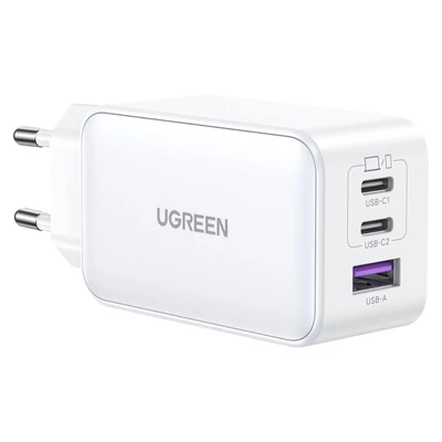 Kép 2/4 - UGREEN Nexode USB-A+2*USB-C 65W GaN Tech Fast Charger White